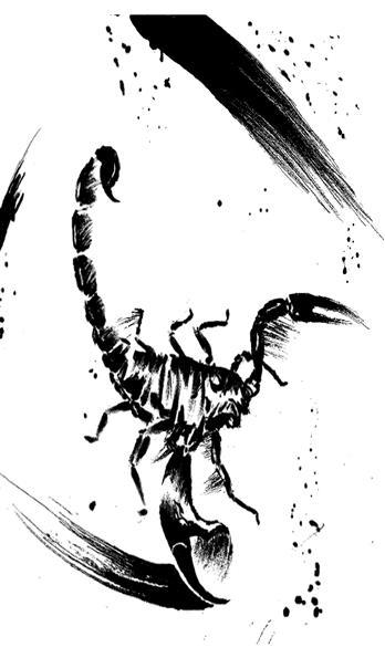 蝎子画吓人图片